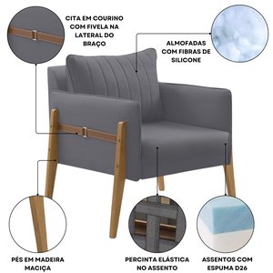 Poltrona Decorativa para Sala de Estar Orion