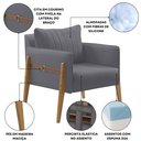 Ver imagem 5 de Poltrona Decorativa para Sala de Estar Orion Cinza