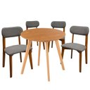 Ver imagem 2 de Kit Mesa Redonda 90cm Freijó 4 Poltronas Linho Sofisticado