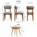 Ver imagem 3 de Kit Mesa Redonda 90cm Freijó 4 Poltronas Linho Sofisticado