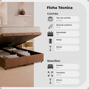 Ver imagem 2 de Baú Queen Bipartido Suede Marrom + Colchão D33 One Face Branco- e-Shop Casa