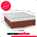 Ver imagem 3 de Baú Queen Bipartido Suede Marrom + Colchão D33 One Face Branco- e-Shop Casa