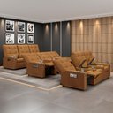 Ver imagem 2 de Poltrona do Papai Reclinável Cinema 3 Lugares Manual Baú Usb Haifa F05 Facto Caramelo - Lyam Decor