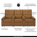 Ver imagem 4 de Poltrona do Papai Reclinável Cinema 3 Lugares Manual Baú Usb Haifa F05 Facto Caramelo - Lyam Decor