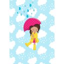 Ver imagem 2 de Kit Três Quadros Menina, Chuva, Guarda-Chuva