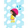 Kit Três Quadros Menina, Chuva, Guarda-Chuva - 4