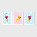 Ver imagem 1 de Kit Três Quadros Menina, Chuva, Guarda-Chuva