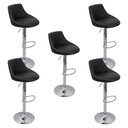 Ver imagem 1 de Kit 5 Banquetas Milano Carmel Estofada Giratória C/ Regulagem - Preto