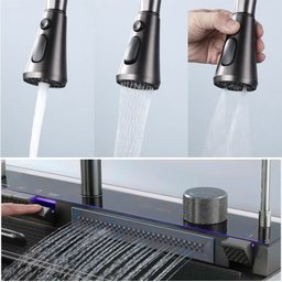 Cuba Inteligente Gourmet Cozinha Pia Premium C/ Torneira Lavador Copos Aço Inox Multifuncional Preta - 5