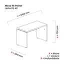 Ver imagem 2 de Escrivaninha Mesa Escritório Diretor PE40 120cm Cinza