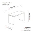 Ver imagem 2 de Escrivaninha Mesa Escritório Diretor 120x60cm Pe40