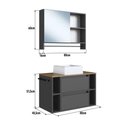 Ver imagem 3 de Conjunto Banheiro Gabinete com Cuba e Espelheira Toalheiro 80cm Multimóveis Crpro-CON033 Mel/Grafite