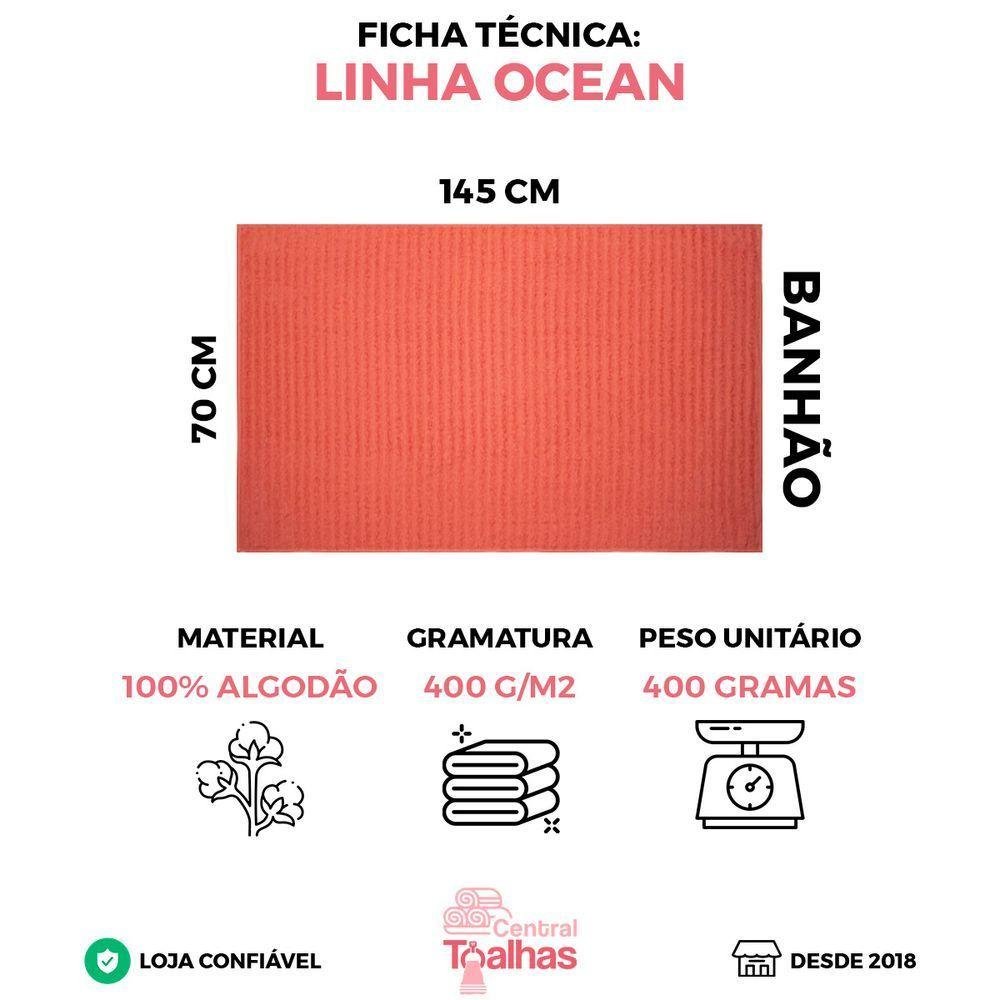 Kit 4 Toalhas Super Banho Gigante Alta Absorção - Ocean - Variadas - 4
