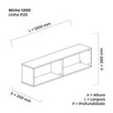 Ver imagem 3 de Conjunto 4 Peças 2 Prateleiras 1 Mesa 1 Gaveteiro P25 Grafito Preto