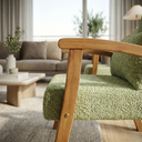 Ver imagem 2 de Kit 2 Poltrona Jade Boucle Almofada Estofada Sala de Estar Moderna Decorativa:olivia