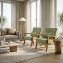 Ver imagem 1 de Kit 2 Poltrona Jade Boucle Almofada Estofada Sala de Estar Moderna Decorativa:olivia