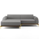 Ver imagem 3 de Sofá 6 Lugares com Chaise Esquerdo Sala Estar Molino 350cm D02 Linho Cinza Escuro C-416 - Lyam