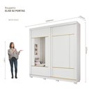 Ver imagem 3 de Guarda-Roupa Casal Elise 2 Portas de Correr 4 Gavetas com Espelhos e Pés Pm Home