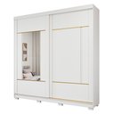 Ver imagem 2 de Guarda-Roupa Casal Elise 2 Portas de Correr 4 Gavetas com Espelhos e Pés Pm Home