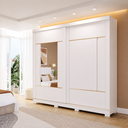 Ver imagem 1 de Guarda-Roupa Casal Elise 2 Portas de Correr 4 Gavetas com Espelhos e Pés Pm Home