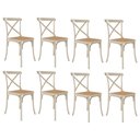 Ver imagem 1 de Kit 8 Cadeiras Katrina X Off White Assento Bege Aço Asturias - Cor: Branco