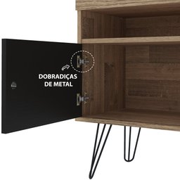 Rack Bancada para Tv Estilo Industrial Liberty Preto - 7