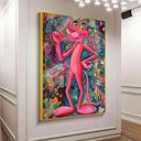 Ver imagem 6 de Quadro Pantera Cor de Rosa:150x100/BRANCA
