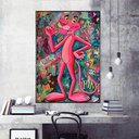 Ver imagem 4 de Quadro Pantera Cor de Rosa:150x100/BRANCA