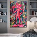 Ver imagem 2 de Quadro Pantera Cor de Rosa:150x100/BRANCA