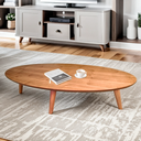 Ver imagem 1 de Mesa de Centro Oval Orgânico Laminada 100% MDF 100x45cm Londres Marrom