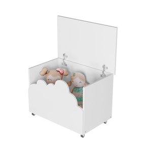 Baú de Brinquedos Para Crianças Alegria Branca Incluso Luminária Led