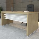 Ver imagem 2 de Mesa para Escritório e Home Office Atria Executiva 158 Cm A02 Carvalho Branco - Lyam Decor
