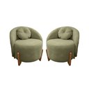 Ver imagem 1 de Kit 02 Poltronas Orgânicas Curvas Amsterdã Boucle Verde Oliva - Montanari'S Decor