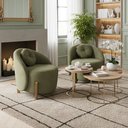 Ver imagem 2 de Kit 02 Poltronas Orgânicas Curvas Amsterdã Boucle Verde Oliva - Montanari's Decor