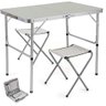 Mesa Dobravel Aluminio 2 Cadeiras Mesinha Praia Maleta Portatil Grande 120x60cm Altura Ajustavel - 1