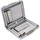 Ver imagem 2 de Mesa Dobravel Aluminio 2 Cadeiras Mesinha Praia Maleta Portatil Grande 120x60cm Altura Ajustavel