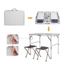 Ver imagem 4 de Mesa Dobravel Aluminio 2 Cadeiras Mesinha Praia Maleta Portatil Grande 120x60cm Altura Ajustavel