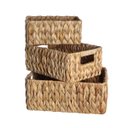 Ver imagem 1 de Kit 3 Cestos Organizadores Retangulares com Alças de Palha Fibra Natural - Oikos