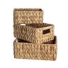 Kit 3 Cestos Organizadores Retangulares com Alças de Palha Fibra Natural - Oikos - 1