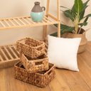 Ver imagem 4 de Kit 3 Cestos Organizadores Retangulares com Alças de Palha Fibra Natural - Oikos