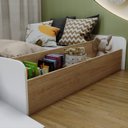Ver imagem 5 de Cama Montessoriana Infantil com Nicho e Rampa CA030 Branco/Mel Yescasa