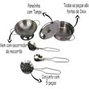 Ver imagem 3 de Kit Panelinha Cozinha Inox Escorredor Infantil 890-2 - Braskit