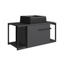 Ver imagem 2 de Gabinete Suspenso para Banheiro 80cm P1019 com Cuba Ametista Preto/Grafite