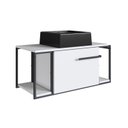 Ver imagem 2 de Gabinete Suspenso para Banheiro 80cm P1019 com Cuba Ametista Branco/Preto