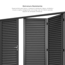 Ver imagem 5 de Portão Pantográfico Laminado 3 Folhas Veneziana Cinza 215x245cm Mecal Abertura Esquerda