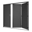 Ver imagem 2 de Portão Pantográfico Laminado 3 Folhas Veneziana Cinza 215x245cm Mecal Abertura Esquerda