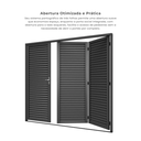 Ver imagem 6 de Portão Pantográfico Laminado 3 Folhas Veneziana Cinza 215x245cm Mecal Abertura Esquerda