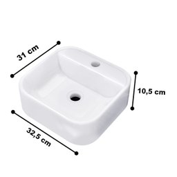 Cuba Pia para Banheiro Lavabo Apoio Sobrepor C/furo Torneira - 2