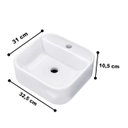 Ver imagem 2 de Cuba Pia para Banheiro Lavabo Apoio Sobrepor C/furo Torneira