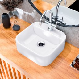 Cuba Pia para Banheiro Lavabo Apoio Sobrepor C/furo Torneira - 5